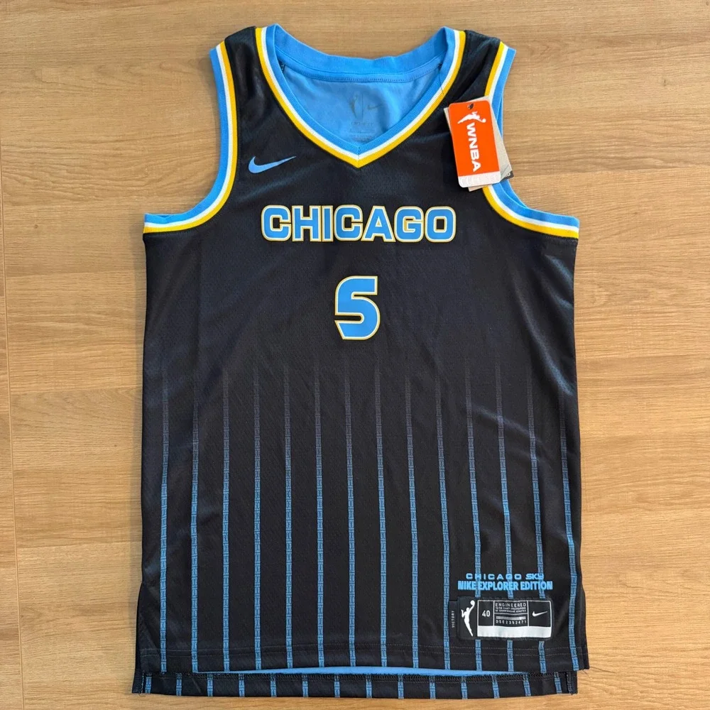Nike Chicago Sky Angel Reese #5 Explorer Edition WNBA Jersey Black Womens Small